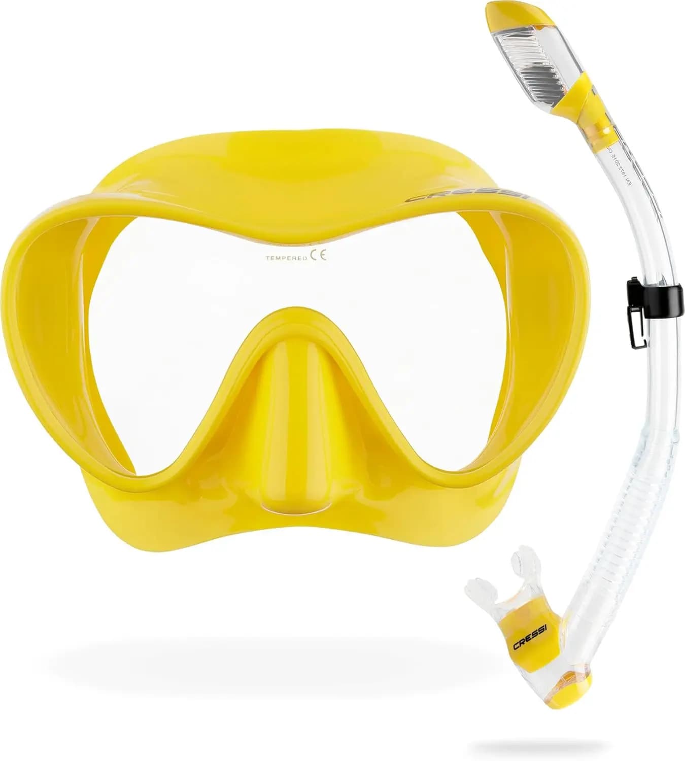 Professional Snorkel Set for Scuba Diving - Freediving Mask with Dry Snorkel - F1 & Supernova Dry, Italian Design
