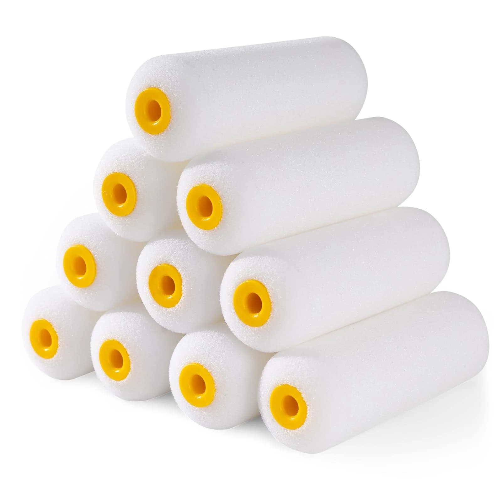 10pcs Sponge Paint Roller Small Mini White Durable Foam Paint Roller Covers Replacement Paint Roller Nap Art Sets Painting