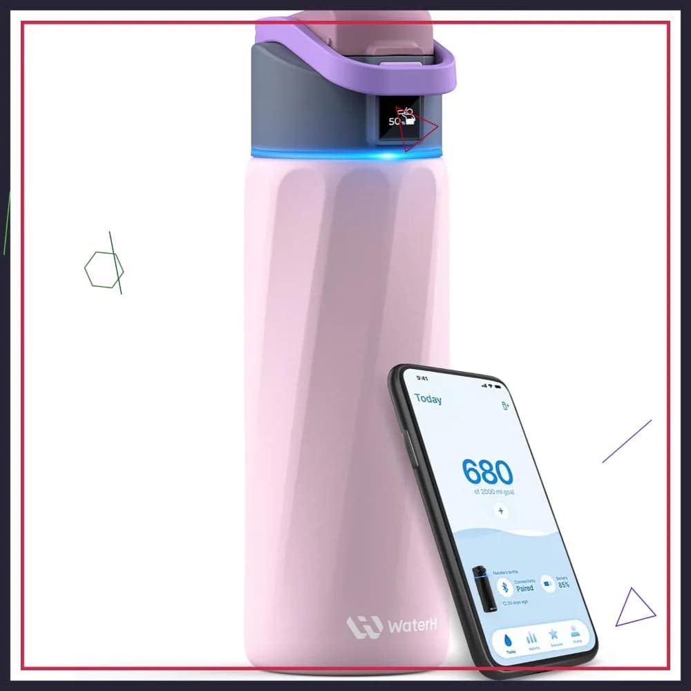 Intelligent Water Bottle With Reminder App, 24oz Stainless Steel Vacuum Insulated, Bocca Larga Senza BPA, Ideal Gift for Holidays