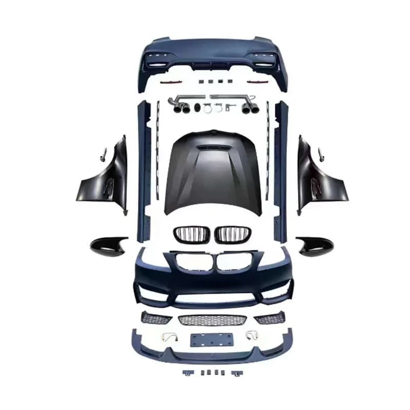 Adatto per BMW Serie 3 E90/E92 Modificato M4 Stile Paraurti Anteriore Griglia Minigonne Laterali Coda Labbro Coda Gola Paraurti Posteriore Surround Ki