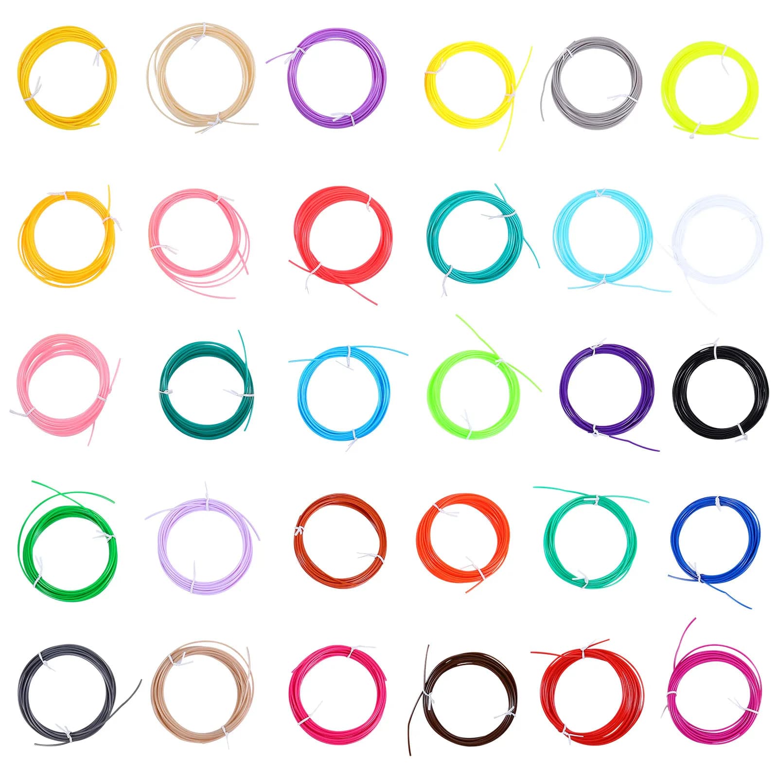 30 Pezzi 30 Colori Filamento PLA per Stampante 3D 5M 1.75mm per Regali Creativi Fai-da-Te Alta Durezza Resistenza Finitura Lucida Facile da Caricare