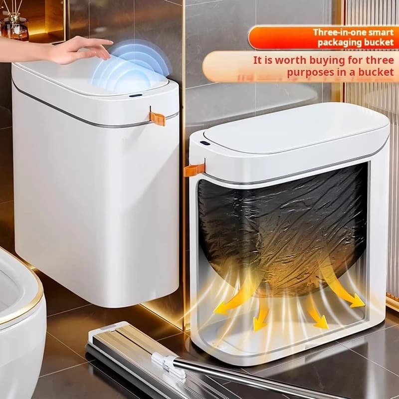 Smart Sensor Trash Can Rechargeable Auto Adsorption Bag Garbage Can For Toilet Living Room Kitchen Household Items