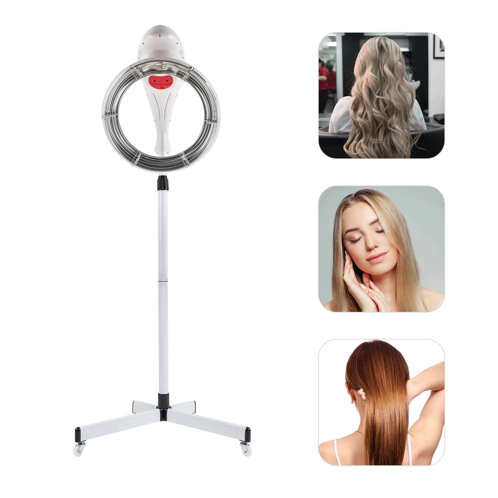Stand Hairdryer Orbitant Rotating Hair Processor Perm Styling White Suitable for Permanent and Tinture for American Standard Hair