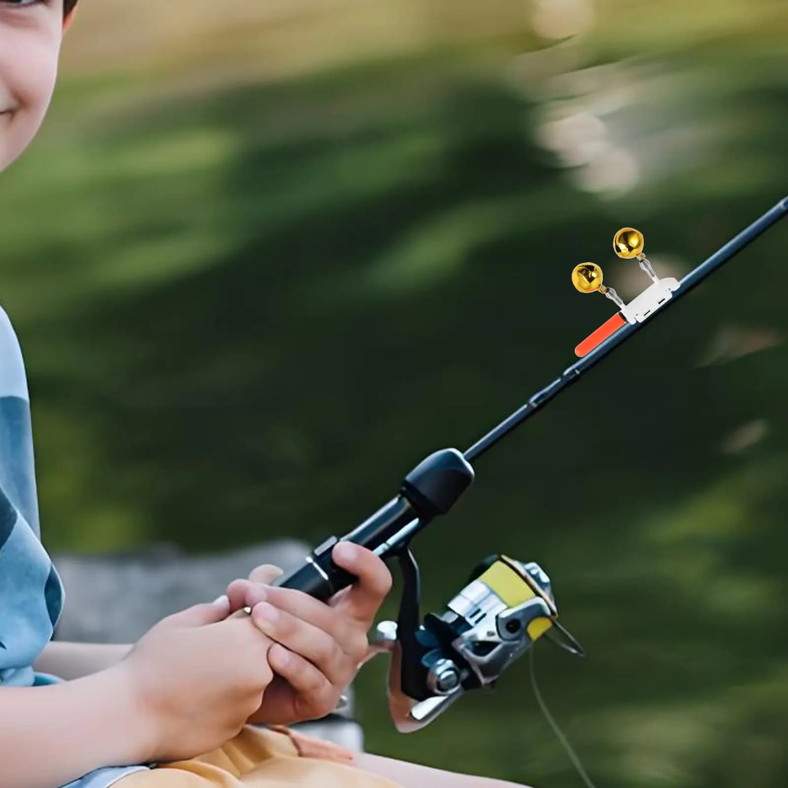 Set di 12 Accessori per Pesca Notturna con Doppio Allarme, Bastoncini Luminosi con Campanello, Impermeabili, per Rilevamento Morso su Ghiaccio