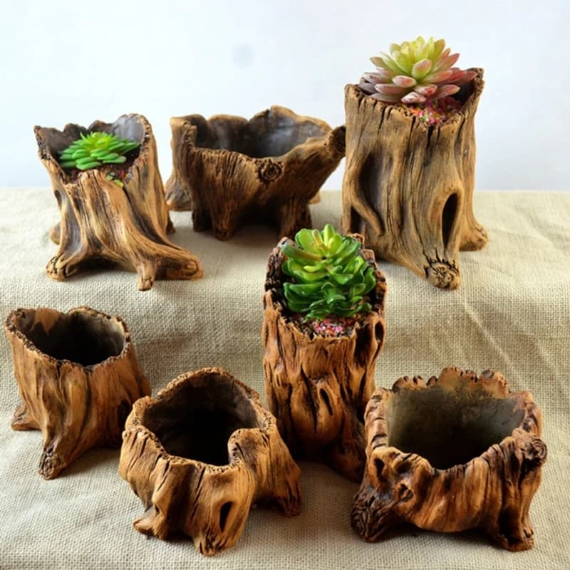 Garden vintage in legno pentole fiori Imitazione fioriera che migliora bellezza delle piante per le piante grasse che