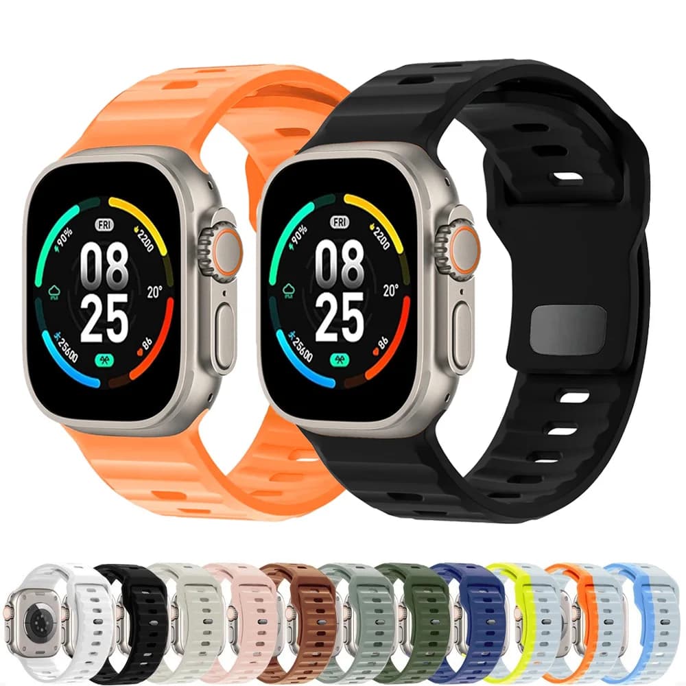 Cinturino sportivo per Apple Watch 11 10 Ultra2-3 cinturino 49mm 46mm 45mm 44mm 42mm 40mm-41mm braccialetto in silicone iWatch serie 9 8 7 6 SE 5