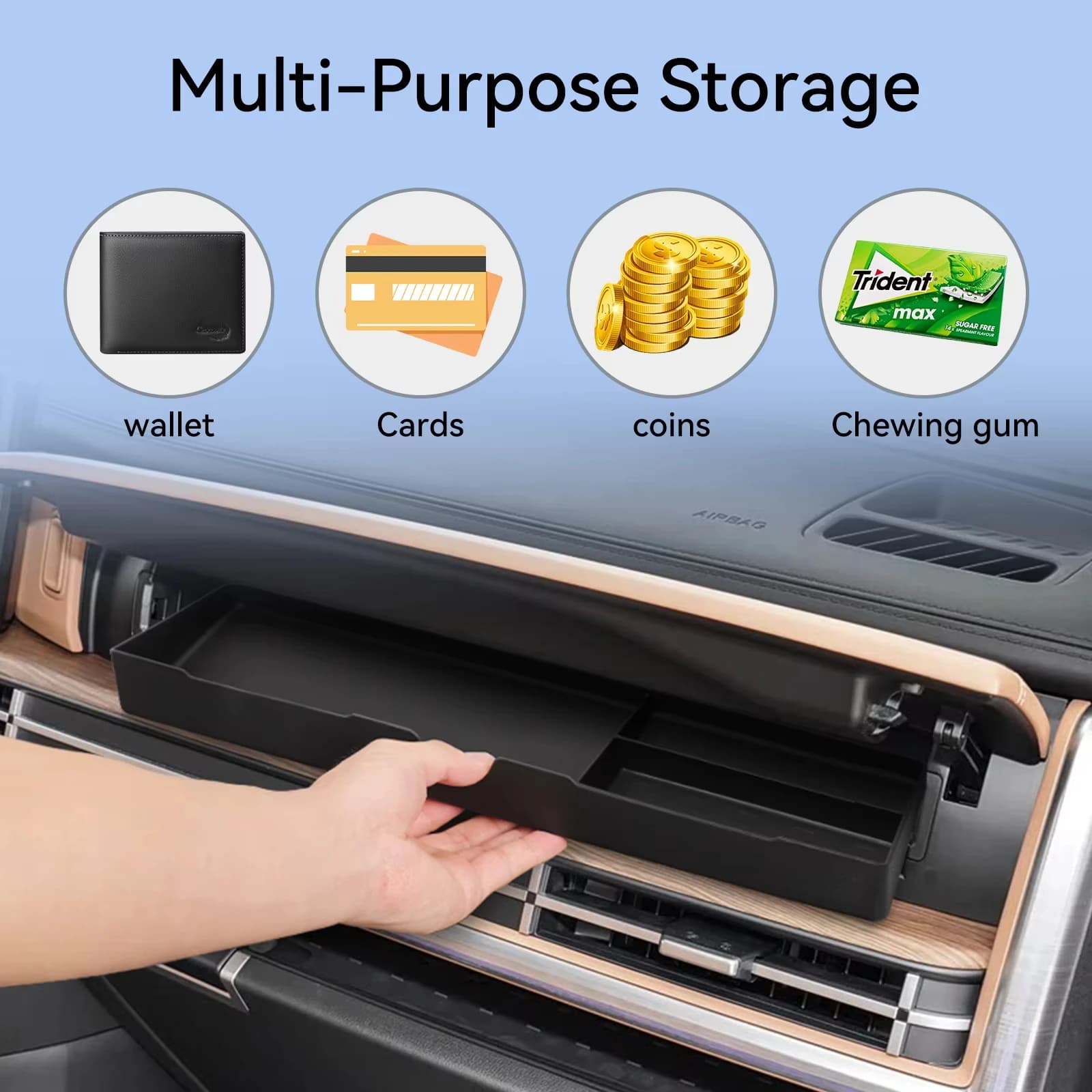 Organizzatore di stoccaggio del veicolo della scatola del cassetto portaoggetti dell'auto per i modelli Hyundai Santa Fe 2024/2025 Nuovo organizzatore lato passeggero di Santa Fe