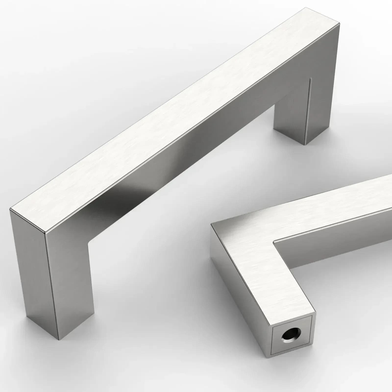 Maniglie e Pomelli Quadrati in Acciaio Inossidabile per Mobili - Assortimento di Dimensioni da 64mm a 256mm per Arredamento Casa