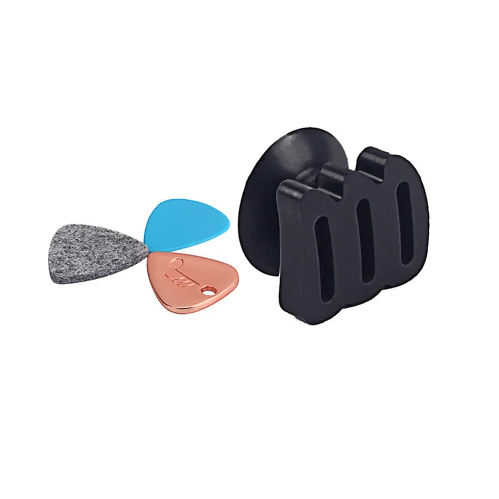 Porta Plettri per Chitarra Nero Antiscivolo in Plastica ABS, Scatola Porta Plettri per Chitarra Acustica ed Elettrica