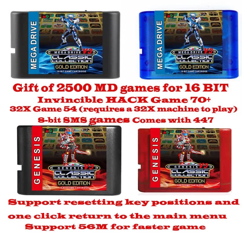 SUMMER FLASH EDMDS V3 Pro Cartuccia di gioco 4000 in 1 aggiornata per console SEGA GENESIS Mega Drive MegaDrive USA/Giappone/Europea