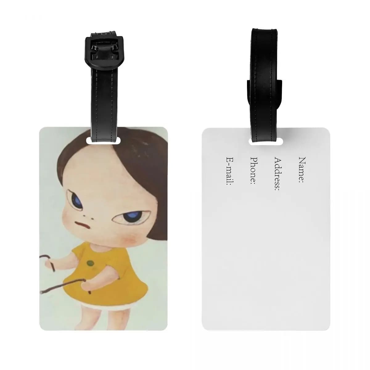Etichette per Bagagli Yoshitomo Nara, Accessori per Valigie, Targhette per Bagagli da Viaggio, Porta Etichette con Nome e Indirizzo