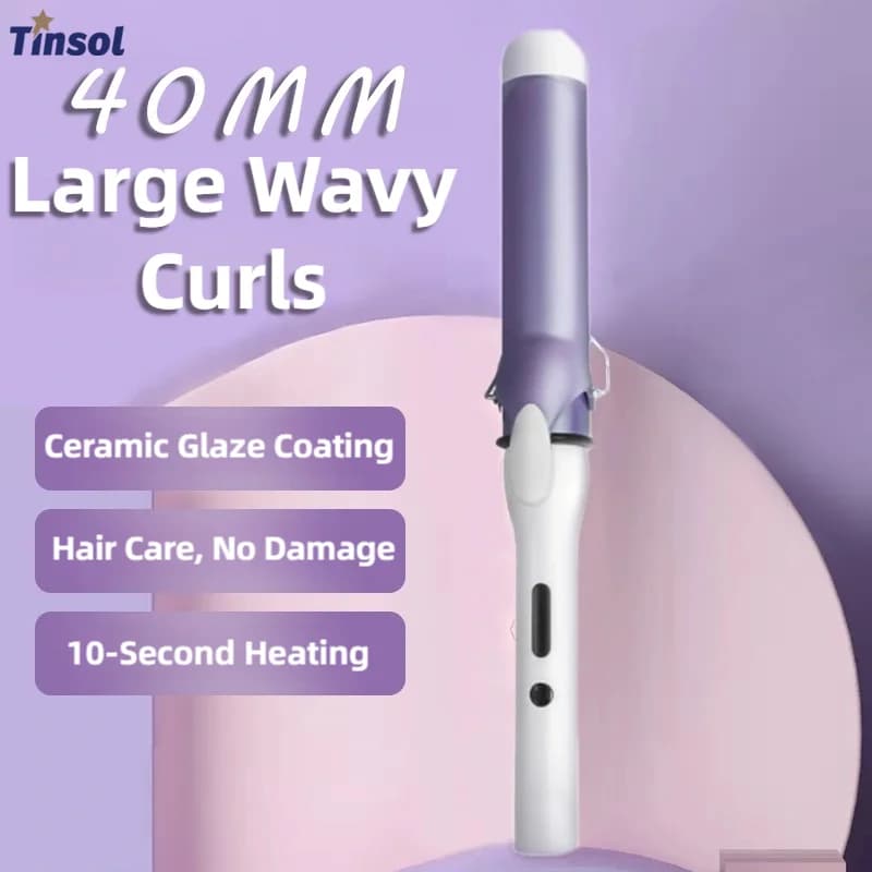 Professional TINSOL 40mm curling iron with Rotating Cylinder for Great Waves, Electric Hairpins, Professional Styling Tool for Salon
