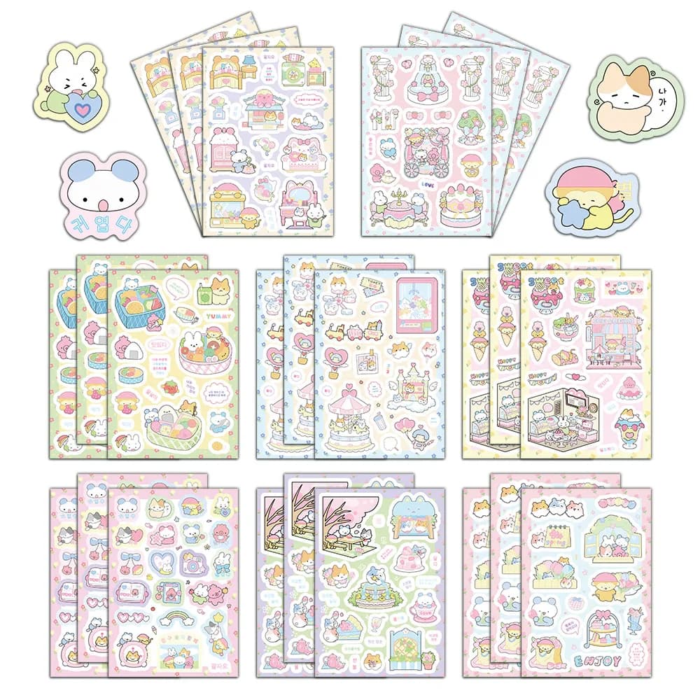 8 pezzi adesivi da viaggio primaverili cartoni animati simpatici piccoli elementi conto portatile custodia per telefono decorazione notebook adesivi impermeabili