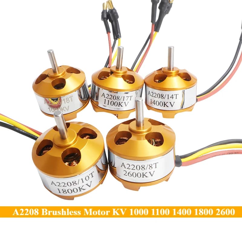 A2208 2208 Motore Brushless KV 1000 1100 1400 1800 2600 Spazzola Meno Motore Ad Ala Fissa Aereo Auto Cinghiale Modello Drone Motore FAI DA TE