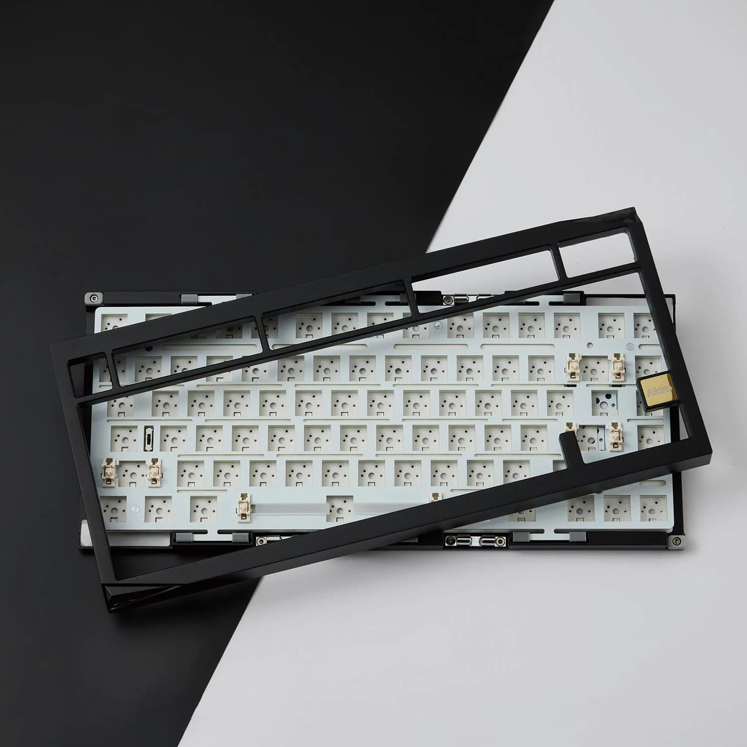 Akko Mechanical Keyboard Mineral 01 Barebone Kit Aluminum 75% 81 Keys VIA RGB Hot Swap Tri-mode Wireless Custom Keyboard/Kit