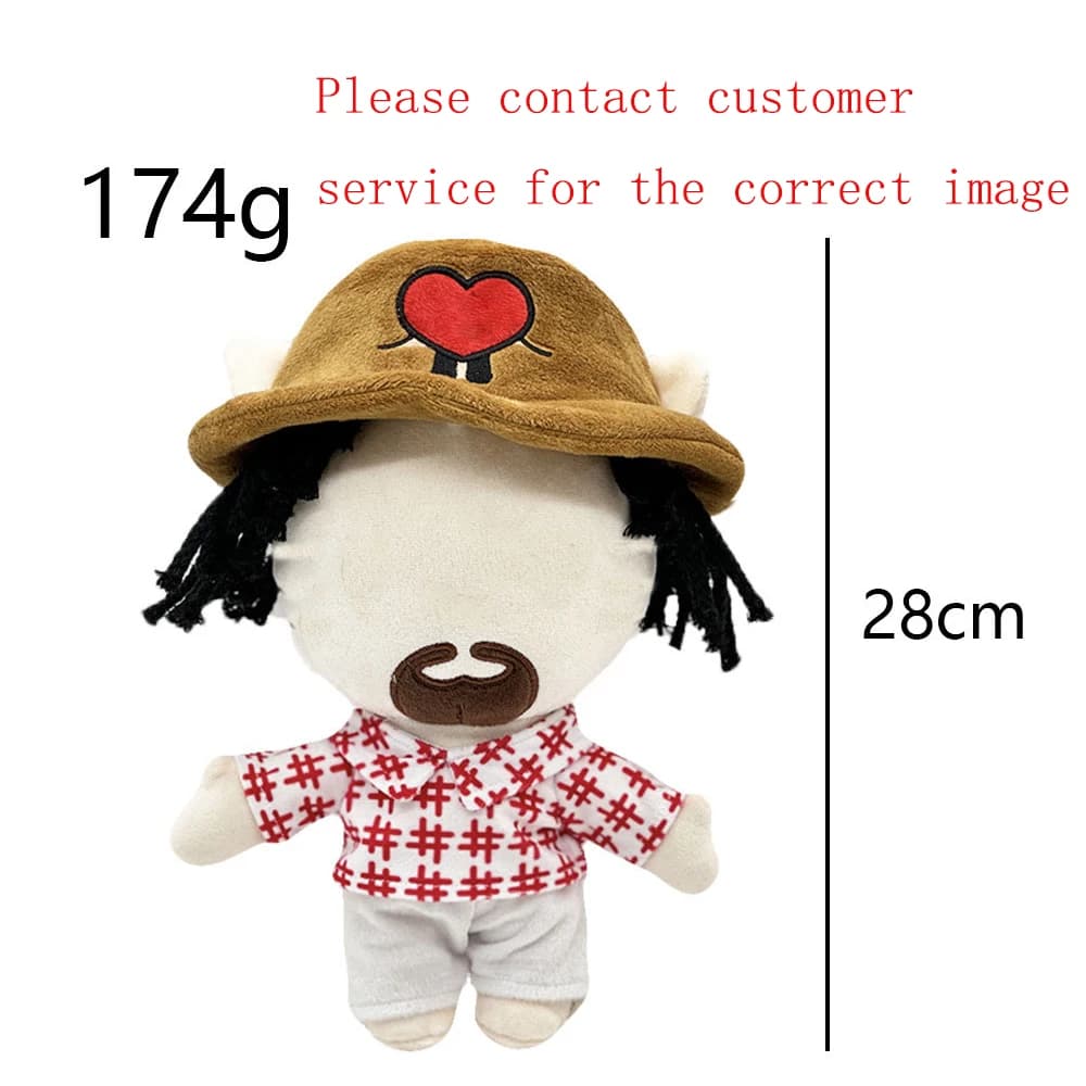 New 28cm Bad Bunny 1 Plush Toy Red Heart Soft Stuffed Animal Pp Cotton Fans Gift Valentine Bunny Present