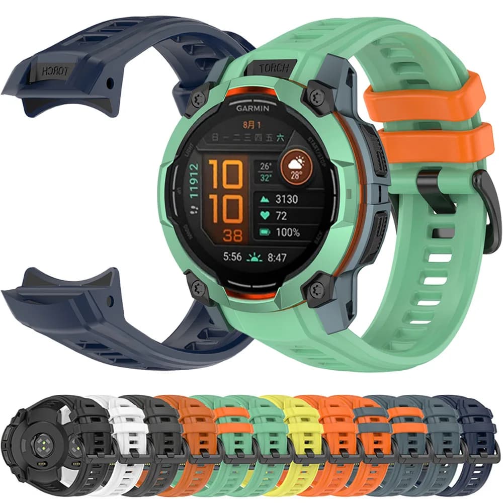 Cinturino sportivo in silicone per Garmin Instinct 3 Amoled/Solar 45mm 50mm Cinturino sostituibile per cinturino originale Garmin Solar