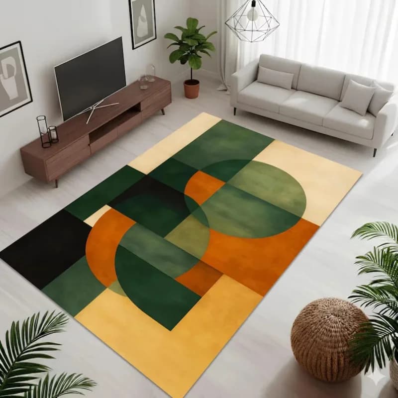 Tappeto VIKAMA di lusso in marmo nero e oro, tappeto astratto geometrico antiscivolo e resistente per soggiorno, decorazione per interni.