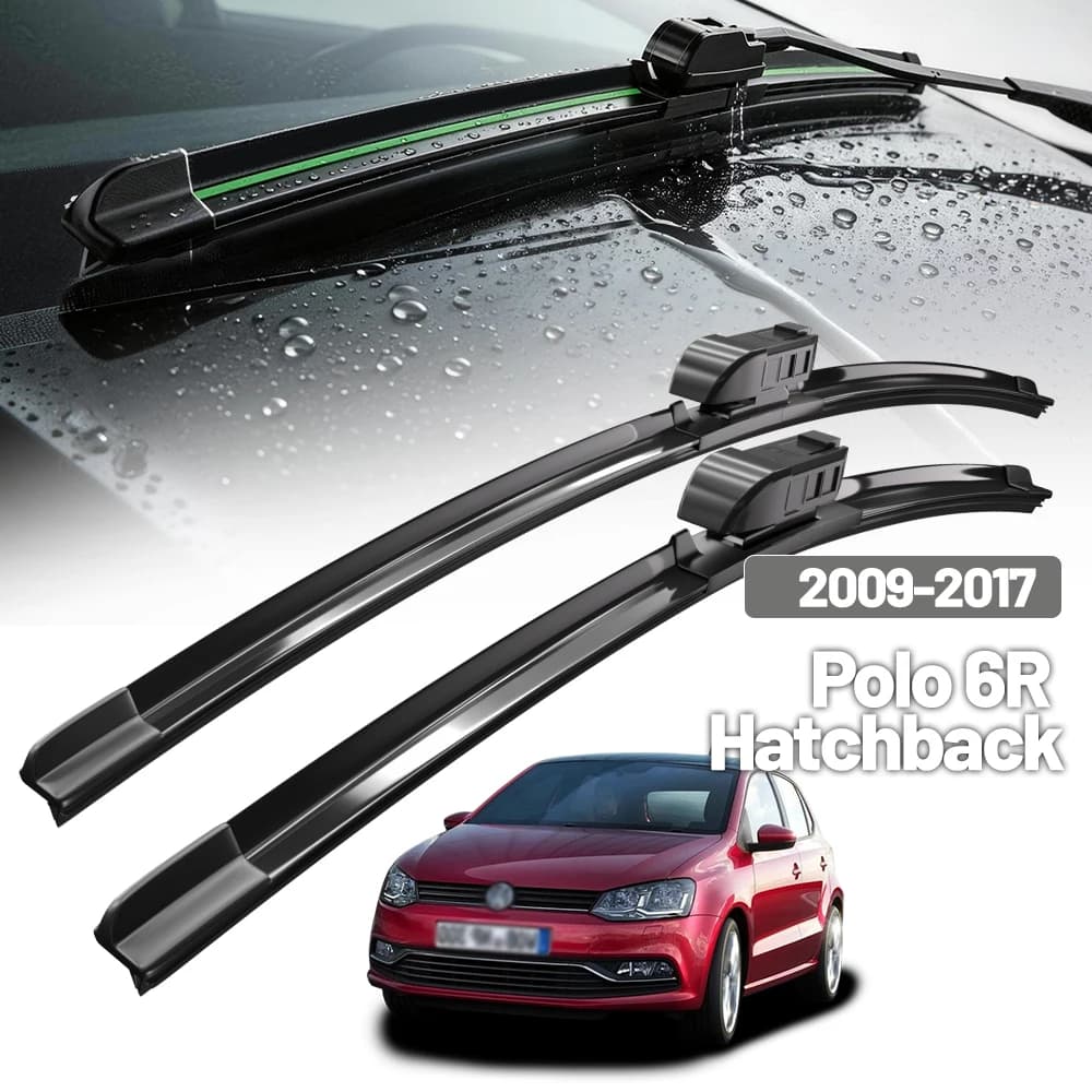 Set di Spazzole Tergicristallo Anteriori LHD per VW Polo 6R Hatchback 2009 - 2017 Parabrezza 24"+16"