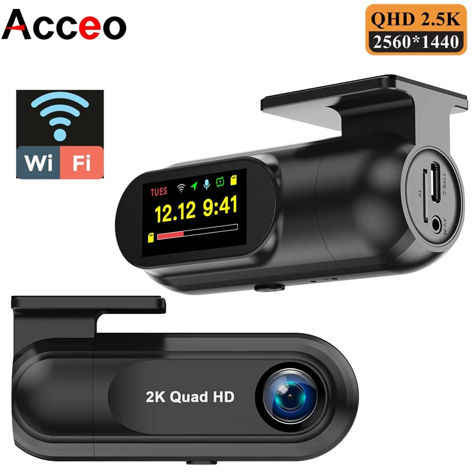 2K Dash Cam WiFi Car DVR Camera Dashcam Support GPS Loop Recording Night Vision G-Sensor Parking Monitor Driving Recorder