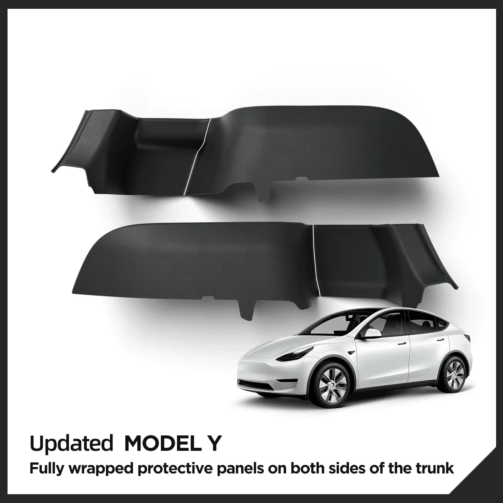 Kit di Protezione Completo Anti-Graffio per Bagagliaio Posteriore Tesla Model Y 2024, Accessori Auto Anti-Sporco, Set da 4 Pezzi, Nero