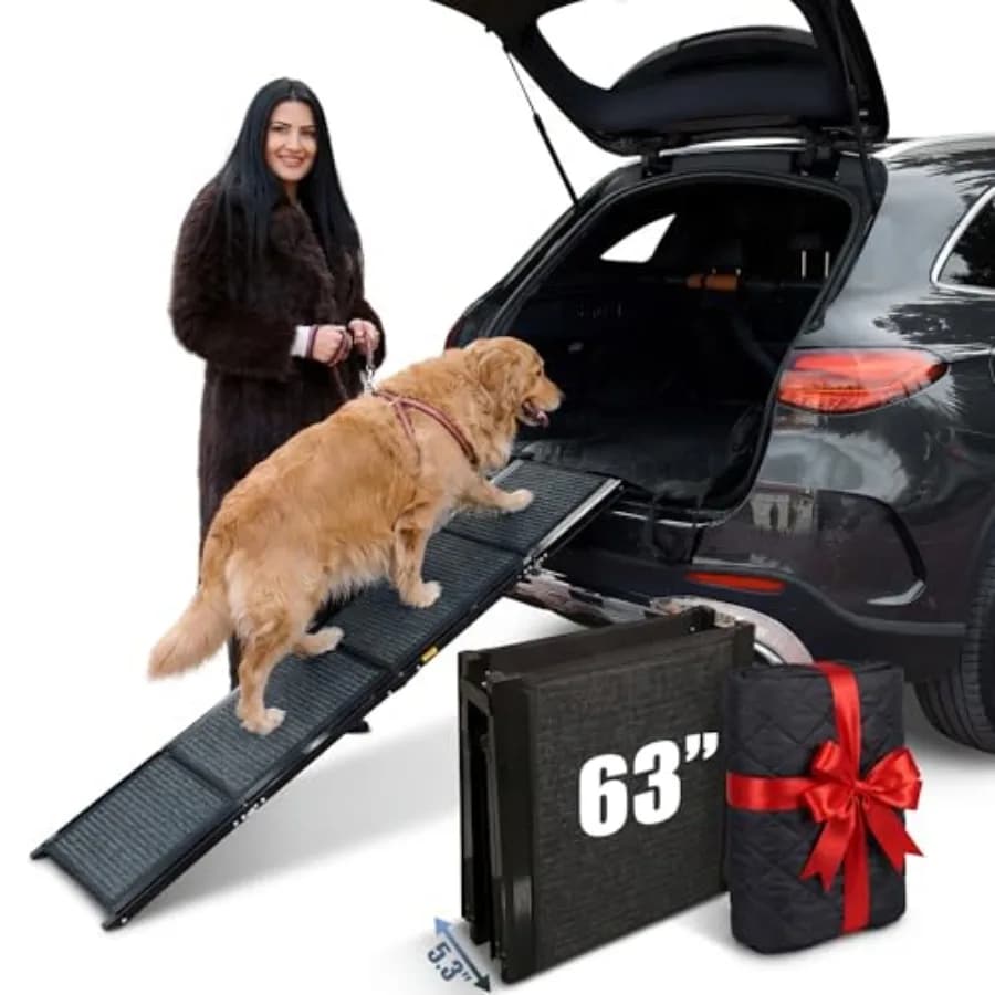 Folding Fittings for Cani from 63 Inchs for Car Travel, Complete Set with Waterproof Seat Covers and 15 Excrement Bags