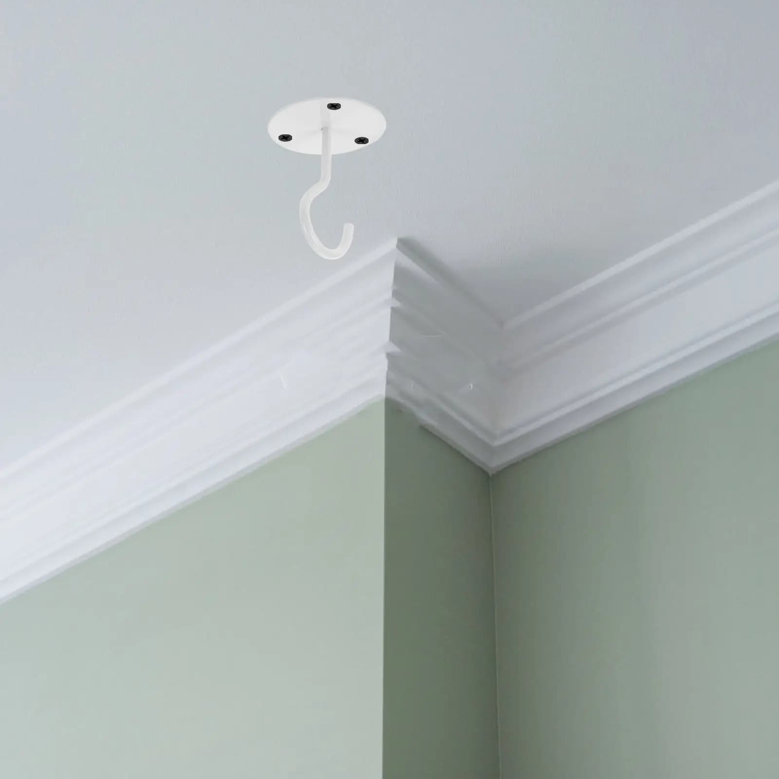 2Pcs Heavy Duty Iron Ceiling Hooks for Hanging Lights Plants Baskets Pots Wind Chimes Bird Feeders Garage Workshop Home Office