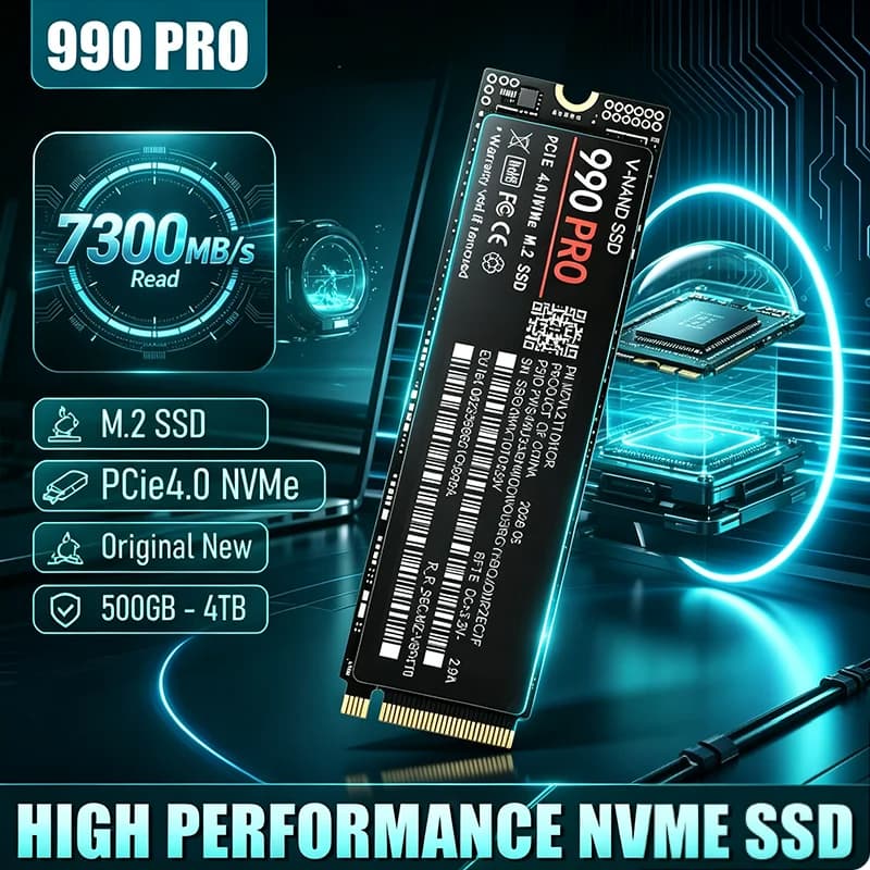 990 PRO NVMe M.2 2280 SSD PCIe 4.0 max read 7300MBs 500GB 1TB 2TB 4TB internal drive for PS5 gaming laptops desktops 2026 NEW