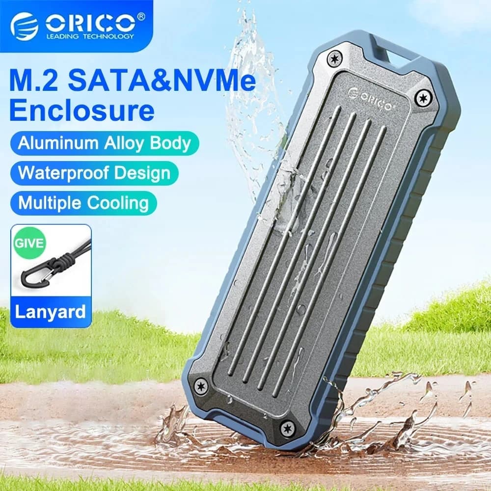 ORICO 10Gbps M.2 NVMe SATA SSD Custodia esterna impermeabile SSD portatile M2 Scatola di archiviazione disco rigido per PC portatile