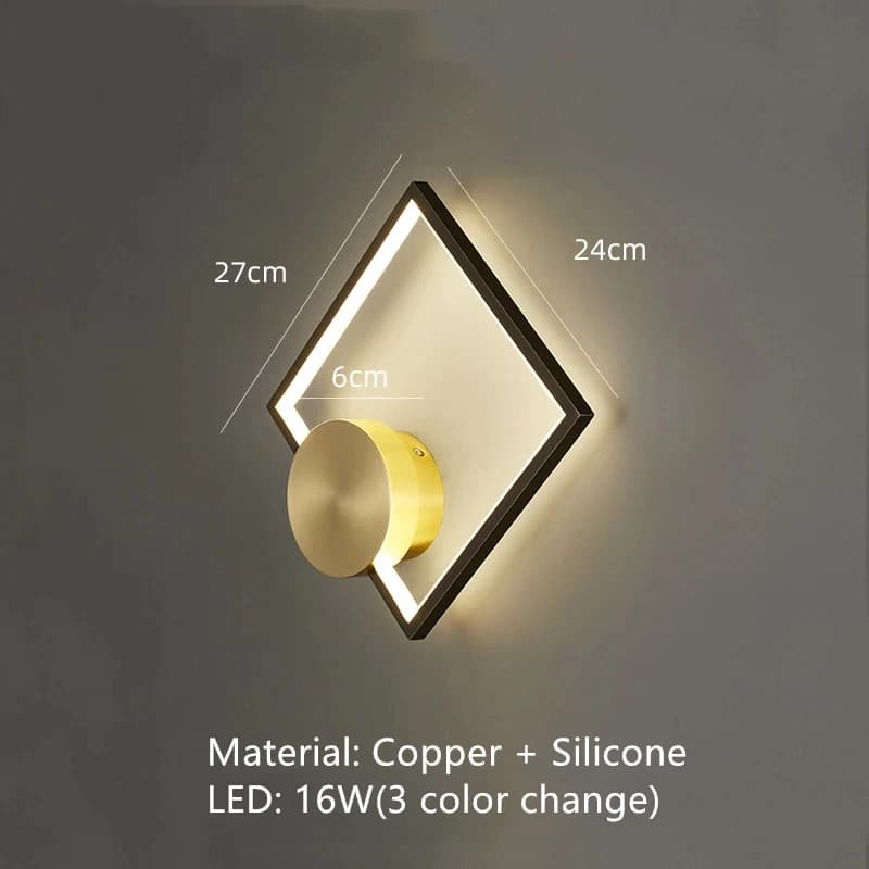 Applique da parete a LED ad anello in ottone Home Art Deco collocazione gratuita Sconce per soggiorno sala da pranzo scale da comodino lampada rotonda nordica