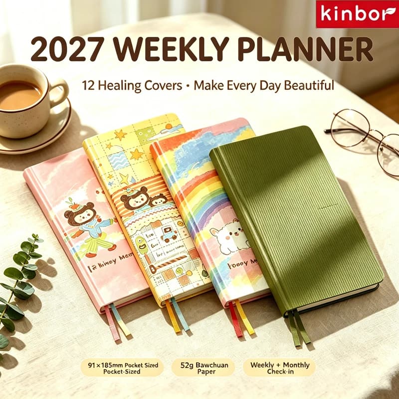 Kinbor 2027 Weekly Planner,52g Bachuan Paper Habit Tracker To Do List Time Management Agenda Organizer Notebook For Work&School