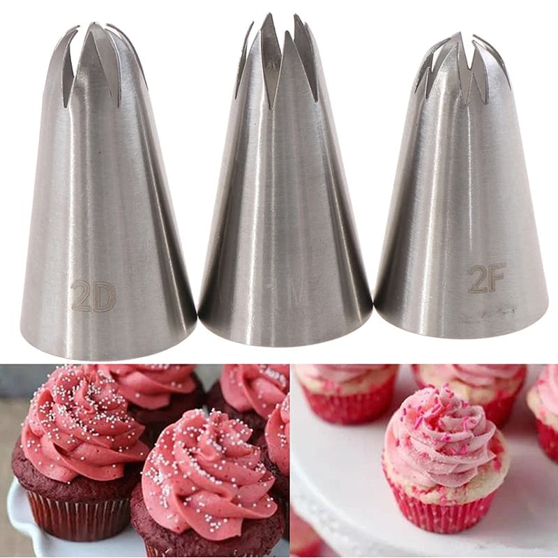 （Summer6）1 Set di ugelli per decorazione di dolci di medie dimensioni, in acciaio inossidabile, per pasticceria