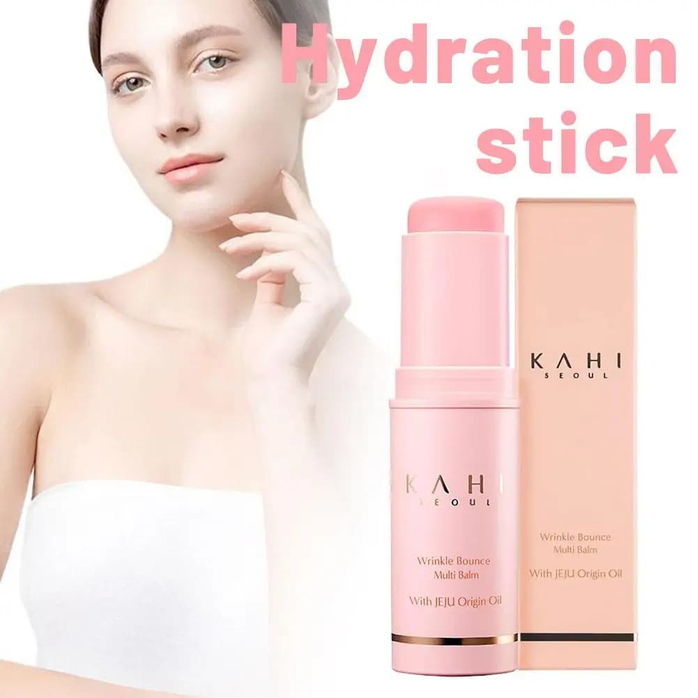 KAHI Balsamo Idratante Antirughe per il Viso, Stick Multi-Balsamo al Collagene Rosa per Pelle Liscia, Cosmetico Quotidiano per la Cura della Pelle