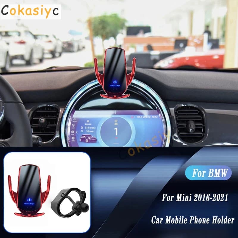 Supporto per telefono con caricabatterie wireless per auto, per Mini Cooper Countryman F54 F55 F56 F60, staffa di navigazione GPS regolabile