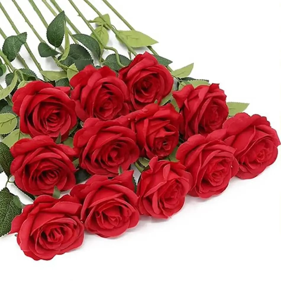 3/5/10/20pcs Artificial Flowers Rose Bouquet Wedding Wreath Decoration Vase Home Room Garden Yard Party Fake Plant Diy Gift prop