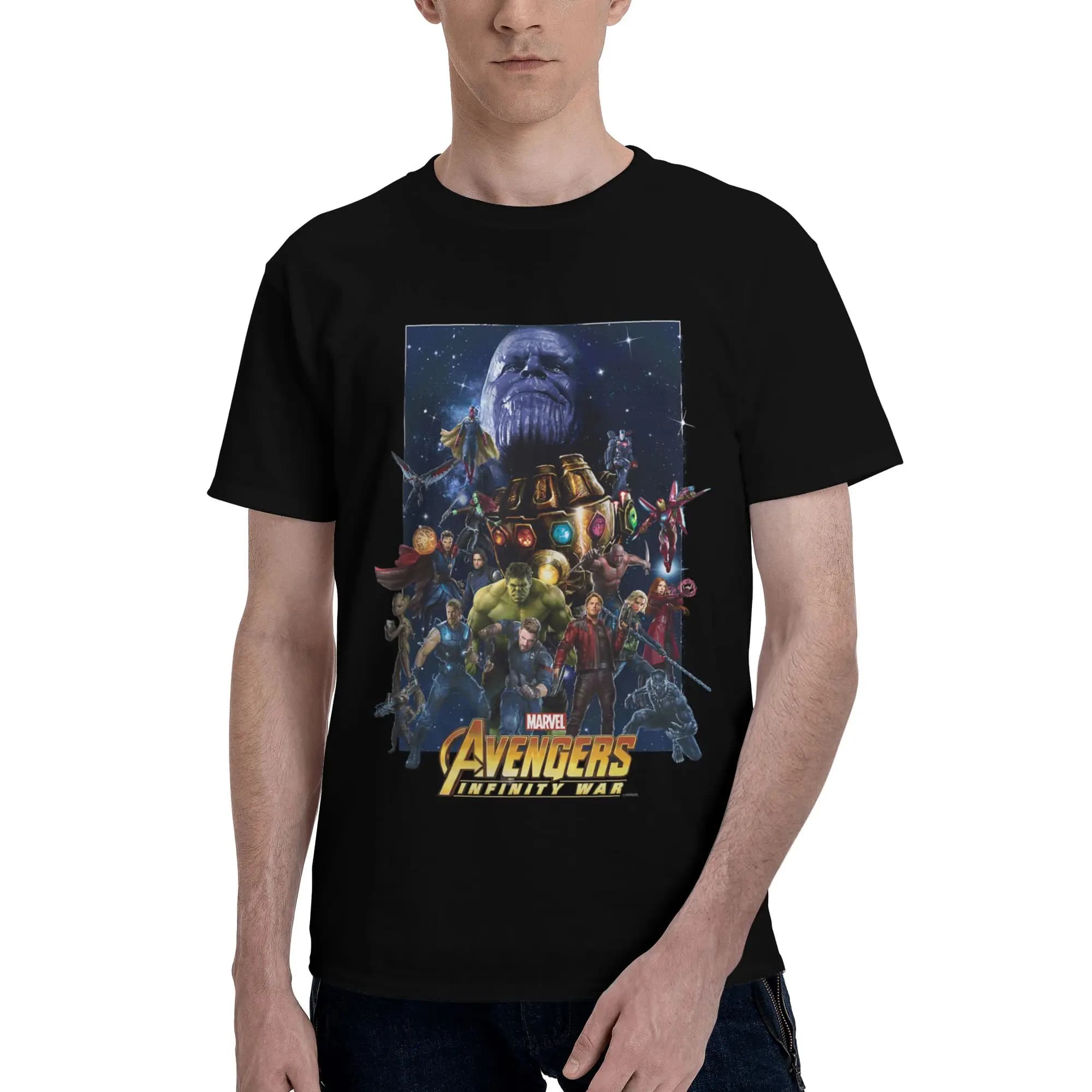 Marvel Avengers Infinity War Hero Team Assemble T-shirt da uomo Abbigliamento T-shirt a maniche corte fugees 100% cotone