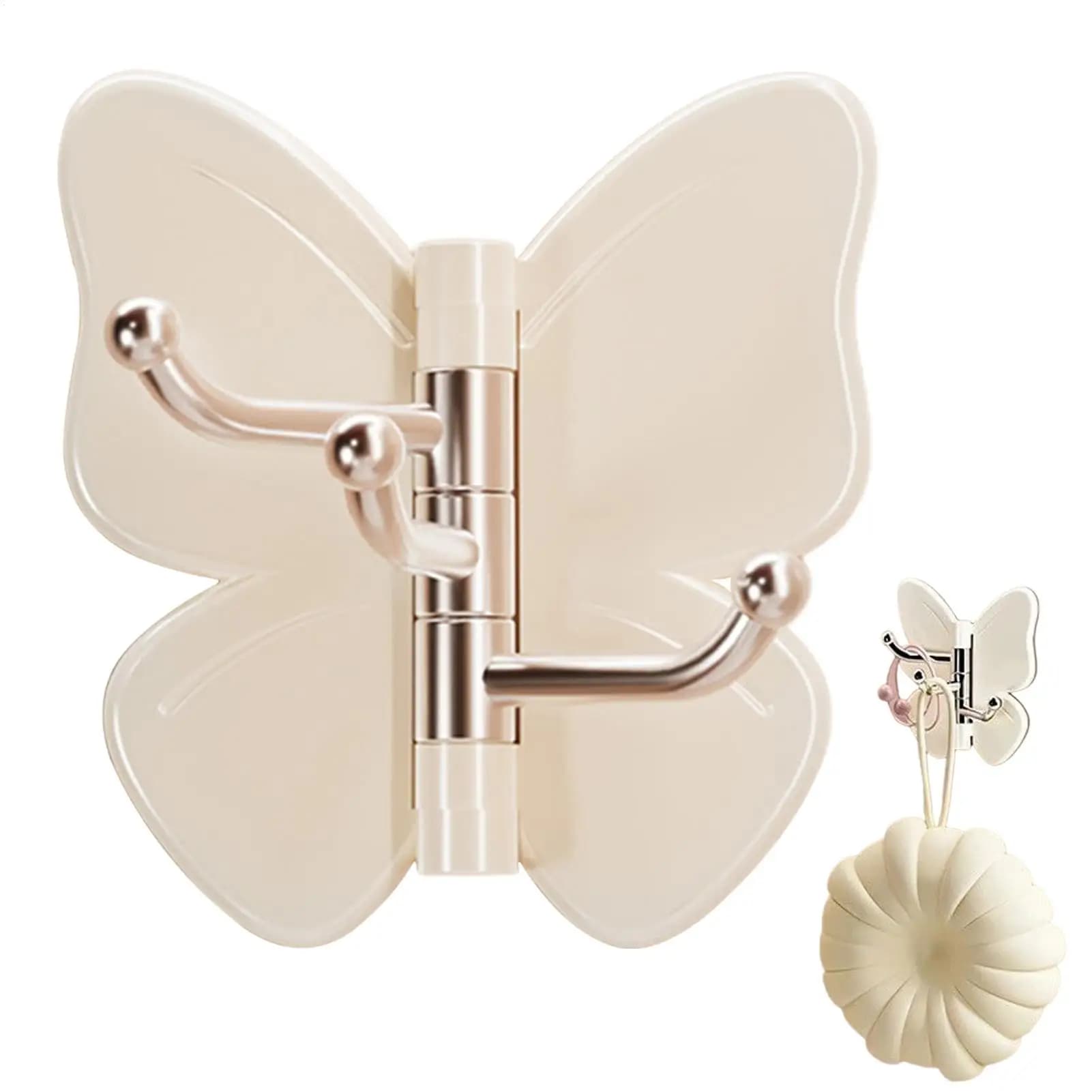 Rotating Adhesive Hanger Butterfly Hooks 3-Branch No Drill Wall Holder Clip For Clothes Robes Towels Coats Hats Bags Keys Home