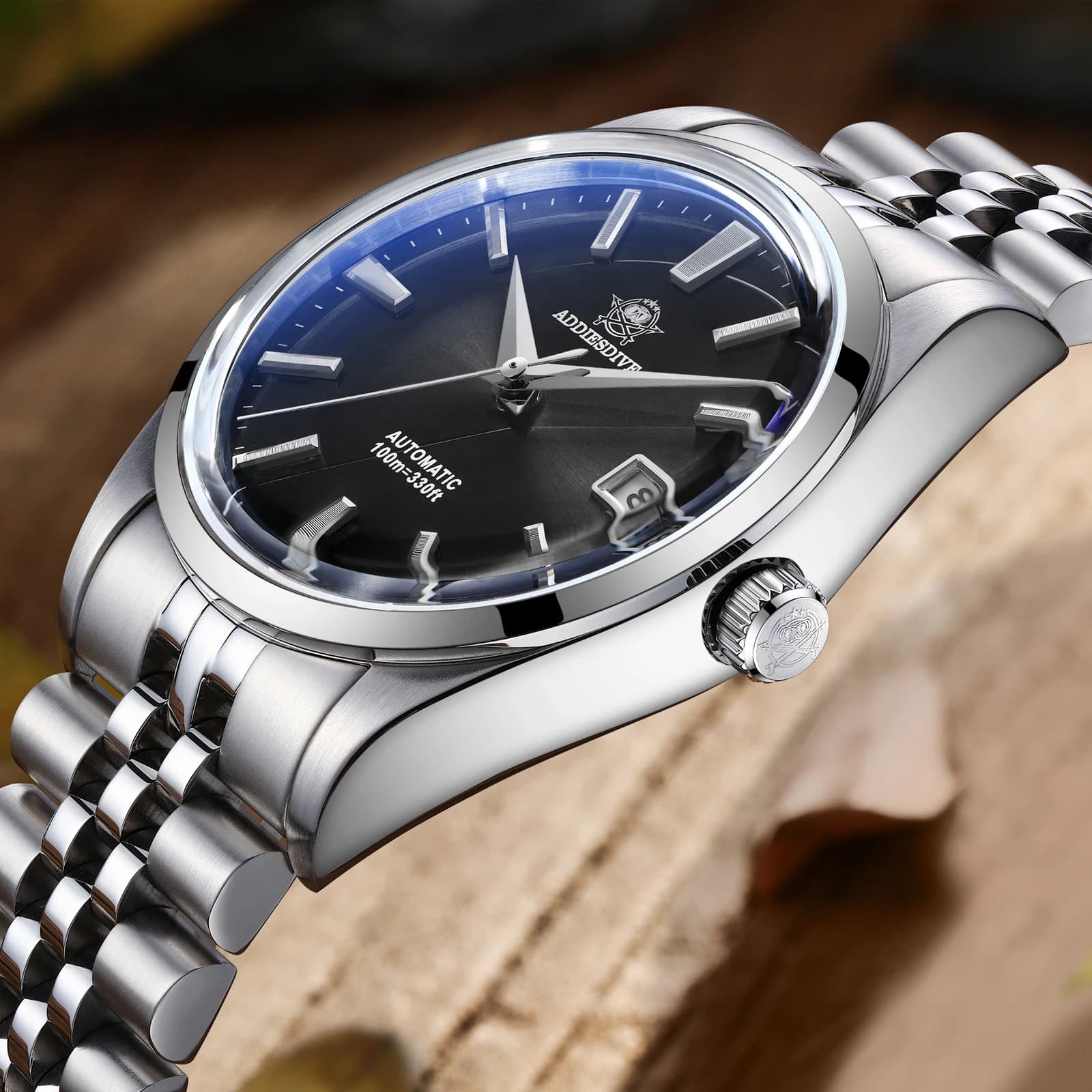 ADDIESDIVE Orologio subacqueo di lusso 39mm NH35 Orologi meccanici automatici in acciaio inossidabile 10ATM Orologio con vetro a specchio impermeabile