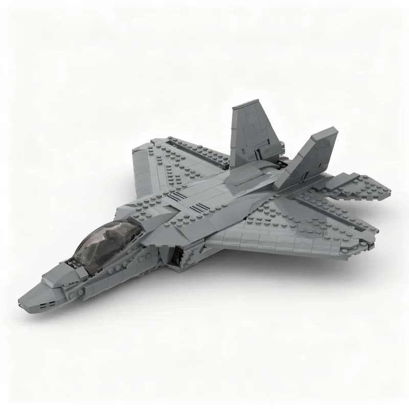 Set di Costruzioni MOC Lockheed Martin F-22 Raptor da 741 Pezzi, Modello Creator Expert, Giocattolo Creativo Fai-da-Te, Regalo di Natale