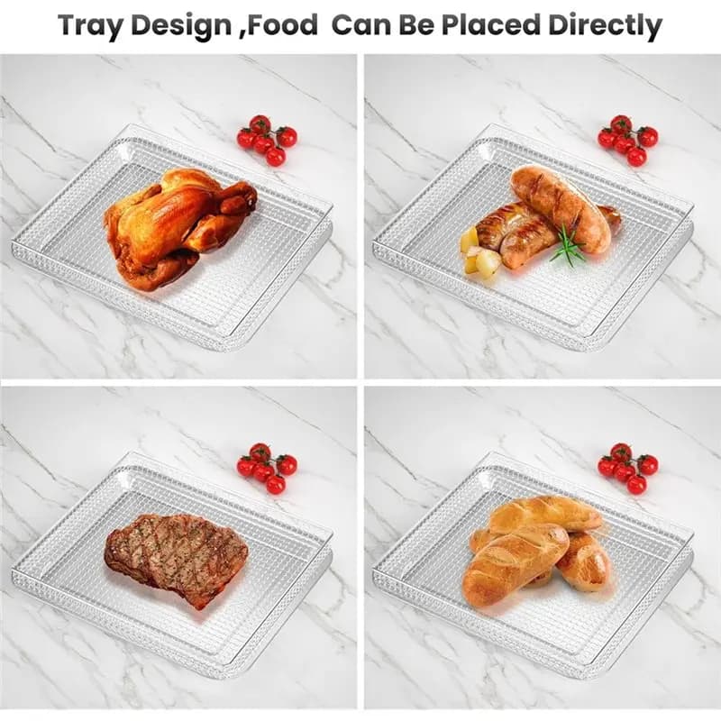 For Cuisinart TOA-60 TOA-65 TOA-70 Air Fryer Basket Replacement, 12.4" X 11" Stainless Steel Baking Tray Pan Accessory-A77G