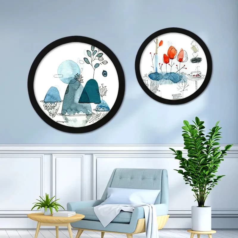 Simple Round Personality Picture Frame,Colorful Children Picture Frame,Hanging on the Wall,Creative Fashion Photo Frame Painting