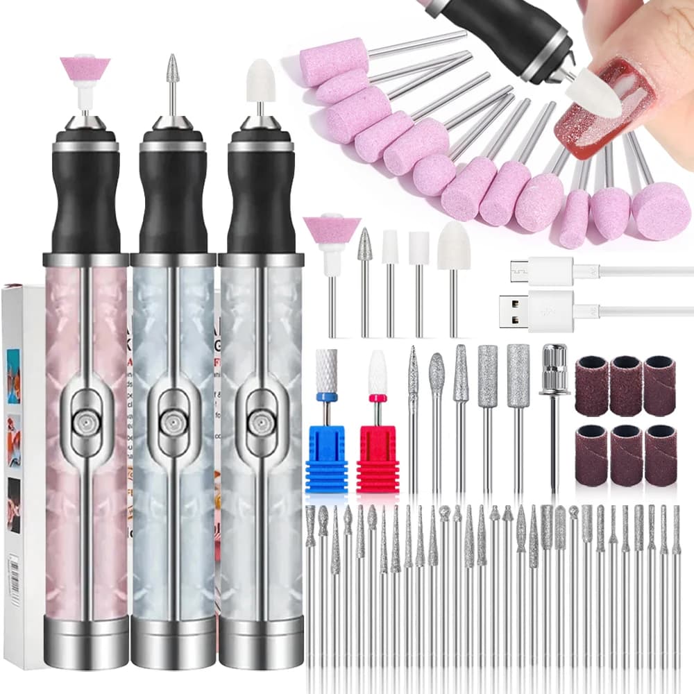 Set Trapano Elettrico per Unghie Portatile a 4 Velocità, Kit Professionale per Manicure e Pedicure, per Salone di Bellezza, Esfoliazione, Lucidatura e Levigatura delle Unghie