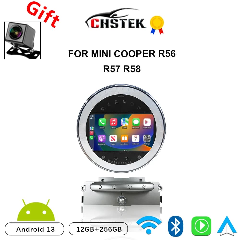 CHSTEK Autoradio Android 13 Per Bmw Mini Cooper R55 R56 R57 R58 S Clubman Clubvan Coupe Multimedia Carplay Bluetooth GPS WIFI 4G
