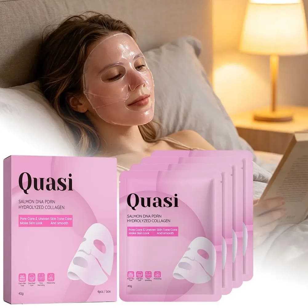 Salmon DNA PDRN Hydrolyzed Collagen Mask 4pcs 40g Deep Moisturizing Elasticity Support Brightening Pore Care Face Skincare
