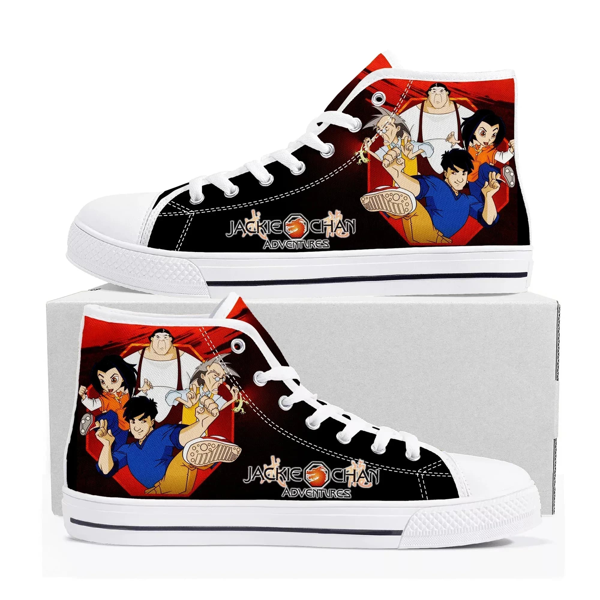 Jackie Chan Adventures High Top Sneakers Mens Womens High Quality Canvas Sneaker Comics Manga Couple Customized Shoes