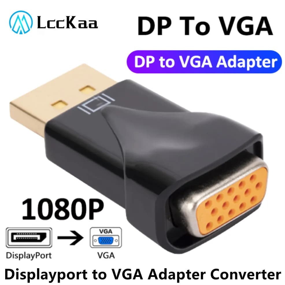 Adattatore convertitore DP a VGA 1080P DisplayPort Display Port Convertitore maschio a VGA femmina per PC Proiettore DVD TV Monitor portatile