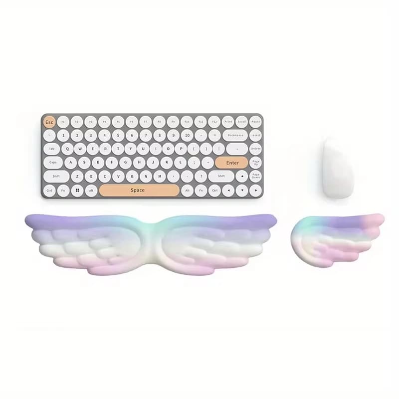 Tappetino per mouse con poggiapolsi Tastiera Ali d'angelo Antiscivolo Desktop Office Gamer Mouse Poggiapolsi Tastiera ergonomica Tappetino per mouse Wri