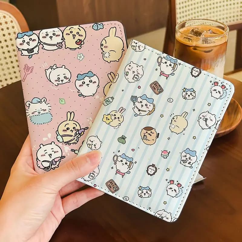 Chiikawa Usagi Kawaii Anime Cartoon Cute Card Holder Document Package Passport Holder Function Go Abroad Travel Storage Fashion