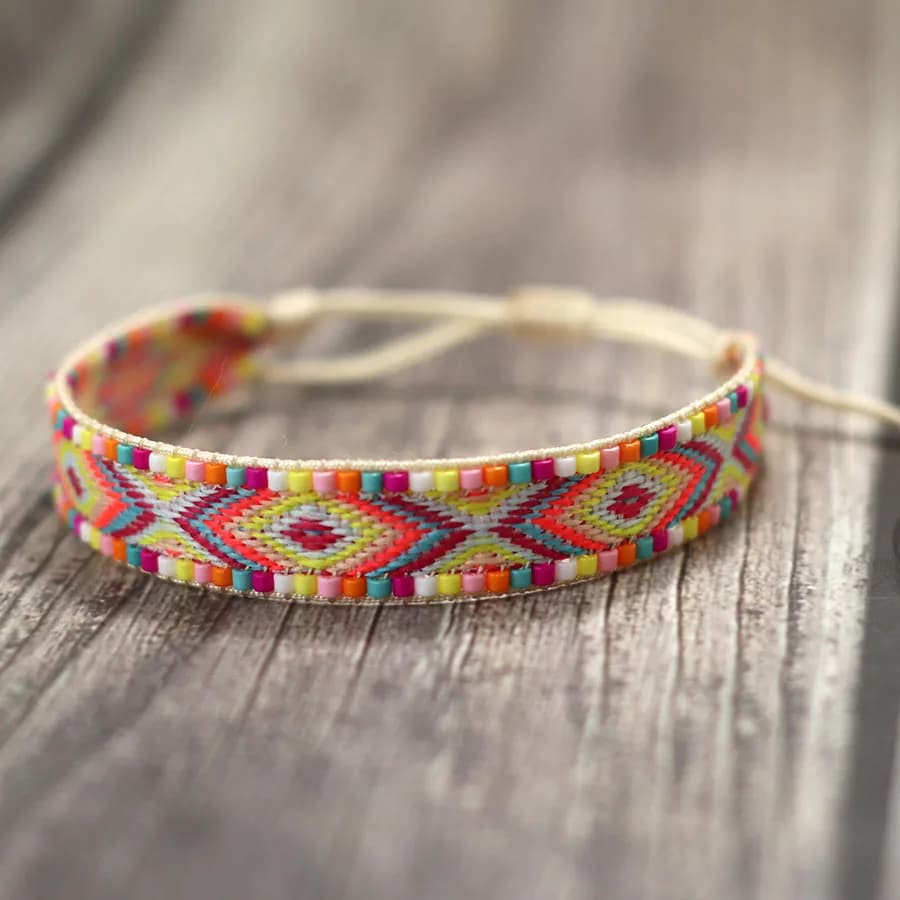 Bracciale intrecciato a mano in stile etnico da donna, regolabile, regalo perfetto per le vacanze al mare, braccialetto per il tempo libero, Pulseira Joias