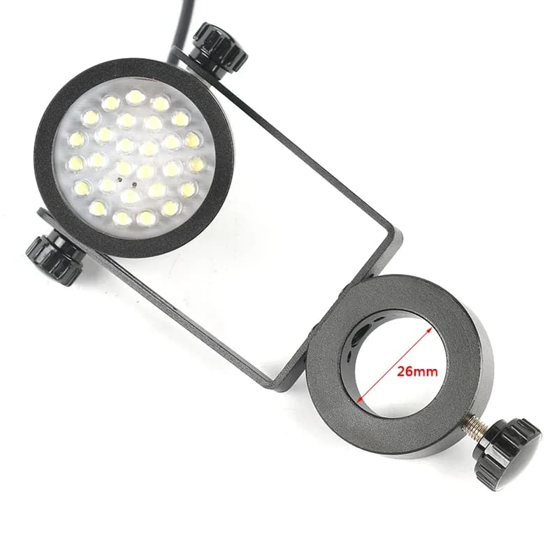 Adjustable Inclined Ring Lighting Lamp Oblique incident lamp 24 pcs LED Filling Light 25mm or 32mm for stereo video microscope